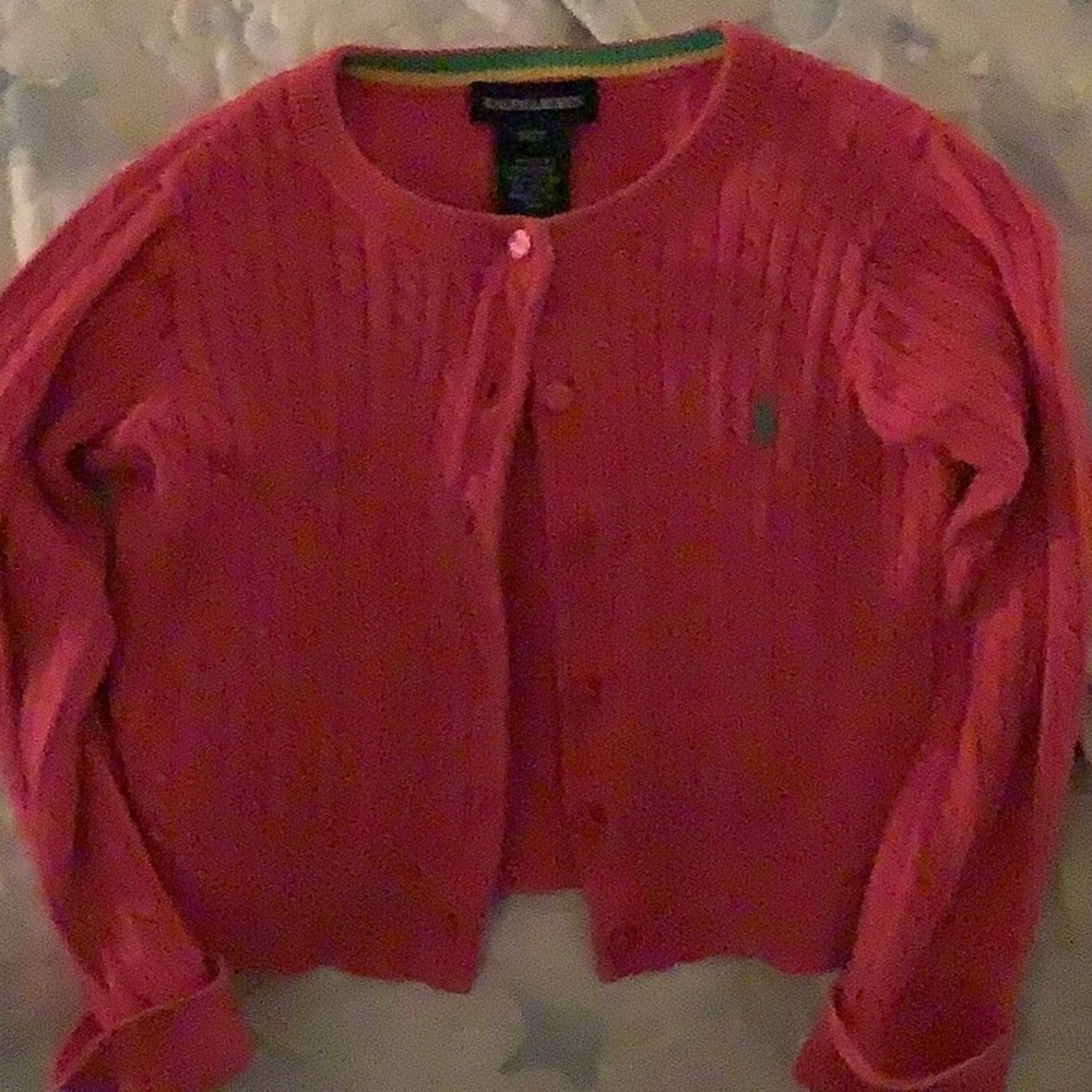 Rose colored toddler sweater